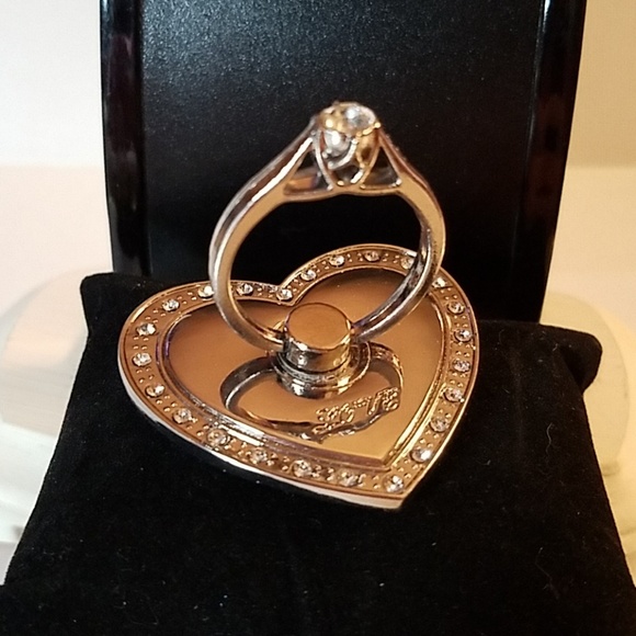 Heart w Ring Faux Diamond For a Phone - Picture 1 of 2